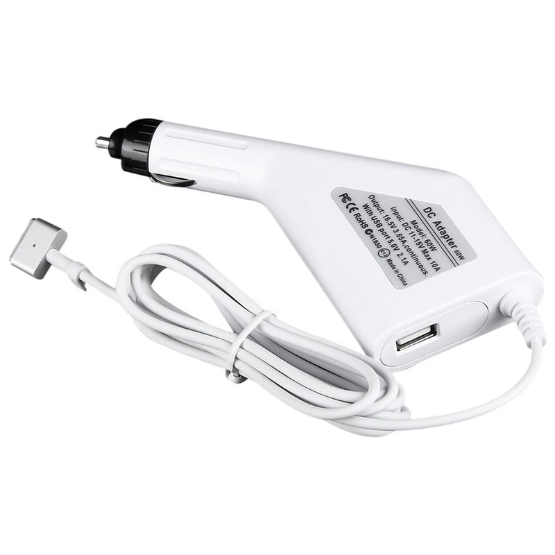 MagSafe 2 Car Charger for MacBook 16.5V 3.65A with USB Port 1.7m Cable