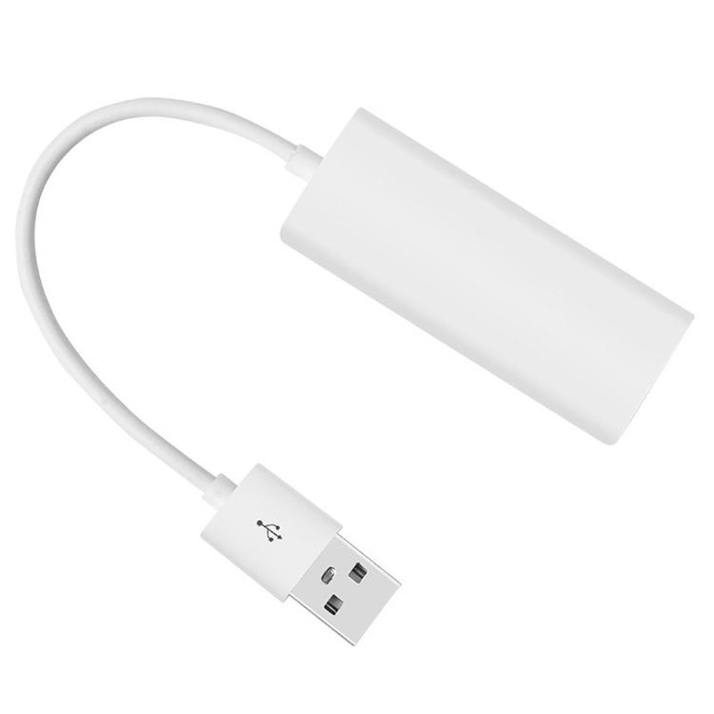 USB 2.0 Fast Ethernet Adapter White – USB to LAN Converter for Stable Wired Internet Connection