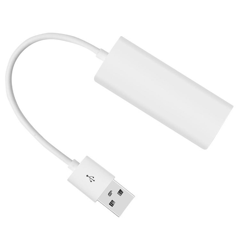 USB 2.0 Fast Ethernet Adapter White – USB to LAN Converter for Stable Wired Internet Connection