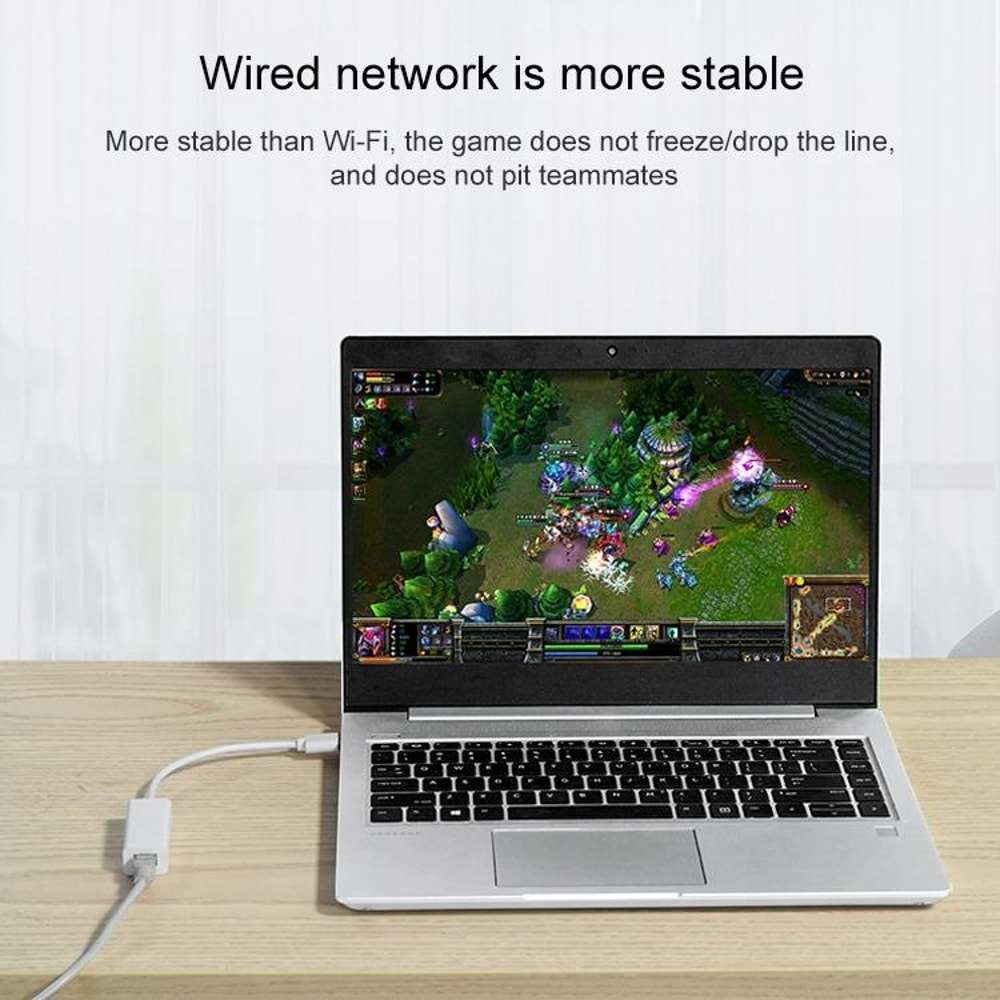 USB 2.0 Fast Ethernet Adapter White – USB to LAN Converter for Stable Wired Internet Connection