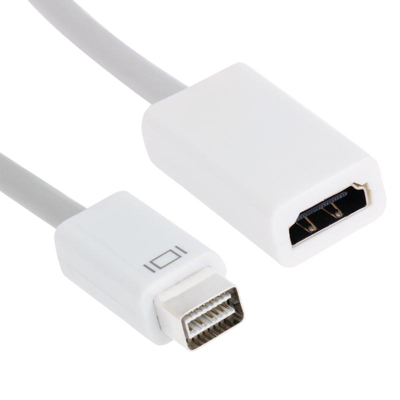 Mini DVI to HDMI Adapter for MacBook Pro Plug and Play Video Converter White