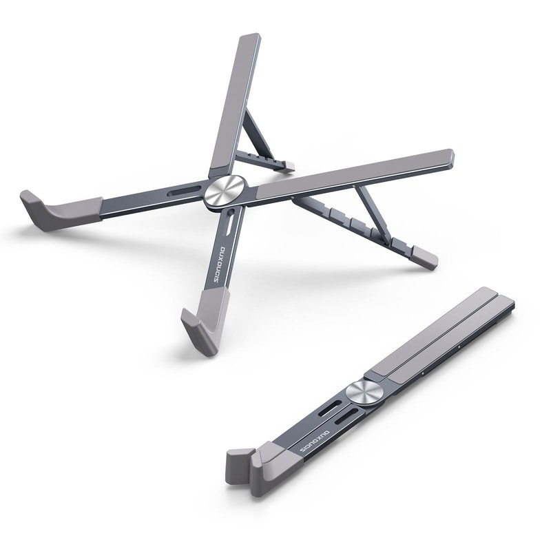 Foldable X-Shaped Aluminum Laptop Stand Adjustable Portable Ergonomic Stand