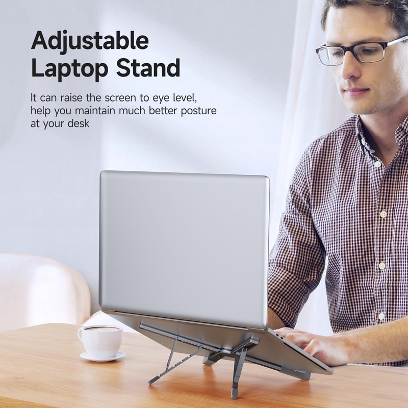 Foldable X-Shaped Aluminum Laptop Stand Adjustable Portable Ergonomic Stand