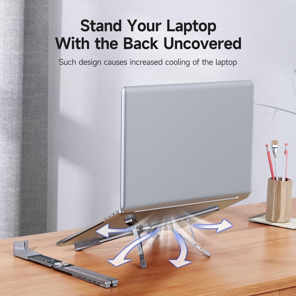 Foldable X-Shaped Aluminum Laptop Stand Adjustable Portable Ergonomic Stand