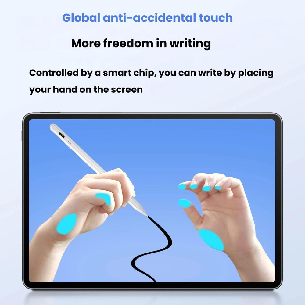 Active Capacitive Stylus for iPad Pressure & Tilt Sensitive Pen with LED Power Indicator