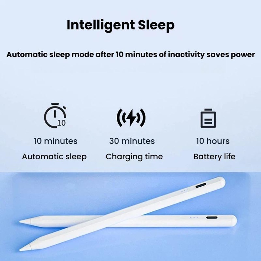 Active Capacitive Stylus for iPad Pressure & Tilt Sensitive Pen with LED Power Indicator