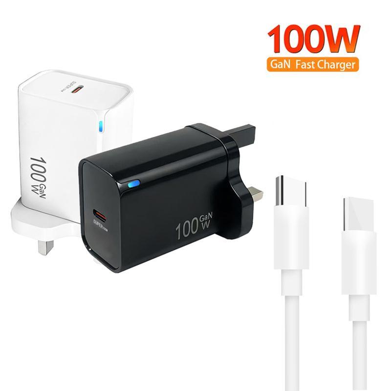 TE-PD46 GaN 100W PD 45W USB-C Fast Charging Charger with Type-C Cable UK Plug for Laptop Phone Tablet