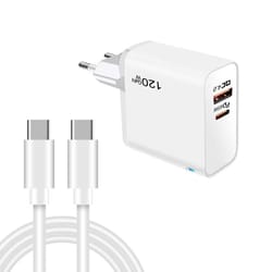 65w gan pd usb-c fast charger eu plug with qc4.0 cable
