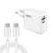 65W GaN PD USB-C Fast Charger EU Plug with QC4.0 Cable
