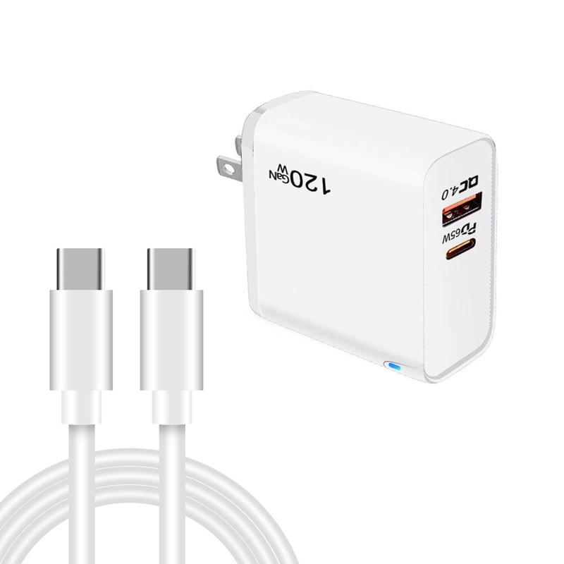 GaN PD 65W Fast Charging USB-C Wall Charger with QC4.0 and Type-C Cable