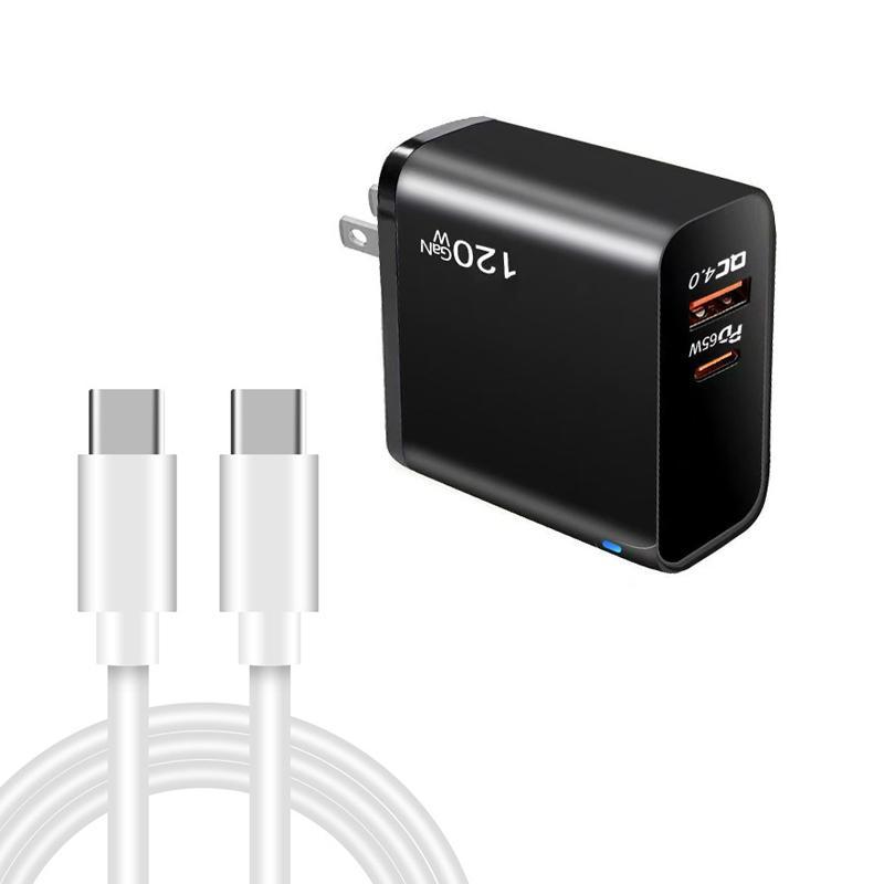 GaN PD 65W Fast Charging USB-C Wall Charger with QC4.0 and Type-C Cable