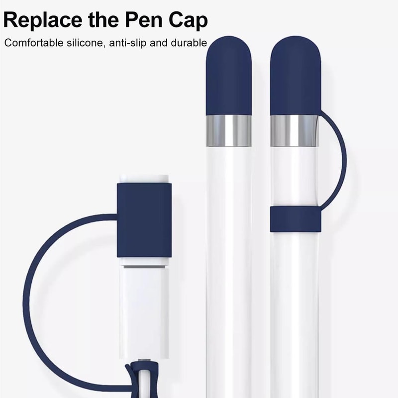 4in1 Apple Pencil AntiLost Silicone Cover Set Protective Cap Tip Holder 1
