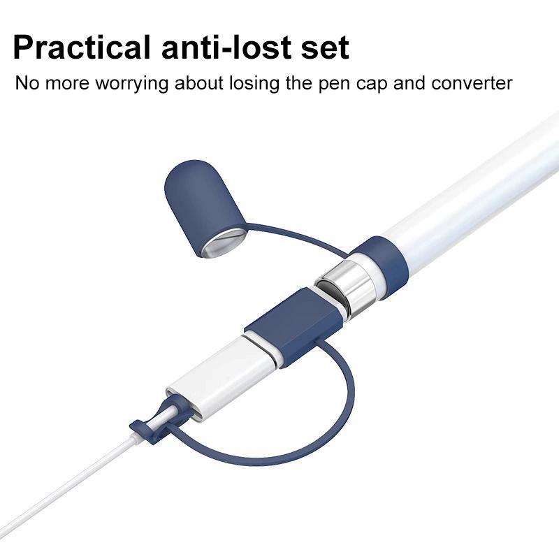 4in1 Apple Pencil AntiLost Silicone Cover Set Protective Cap Tip Holder 4