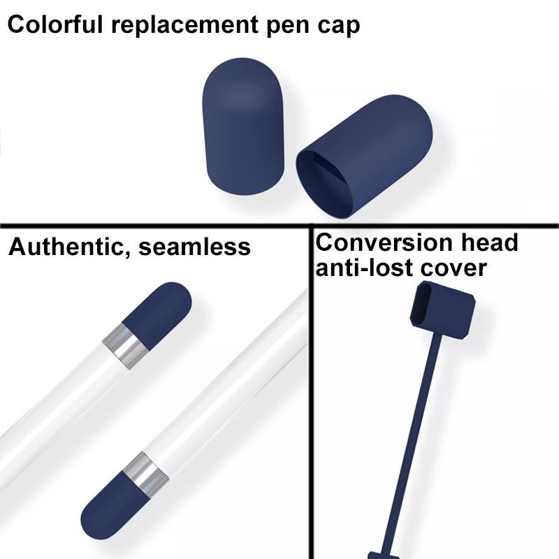 4in1 Apple Pencil AntiLost Silicone Cover Set Protective Cap Tip Holder 11