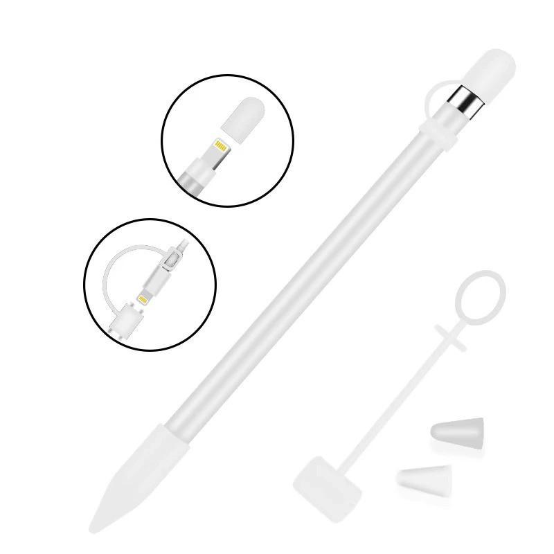 4in1 Apple Pencil AntiLost Silicone Cover Set Protective Cap Tip Holder 5