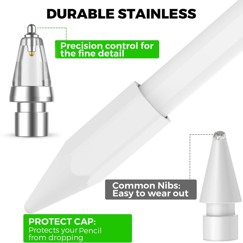 AhaStyle WG155 Metal Replacement Pen Tip for Apple Pencil Pro USB-C 2 1 Durable Stylus Upgrade