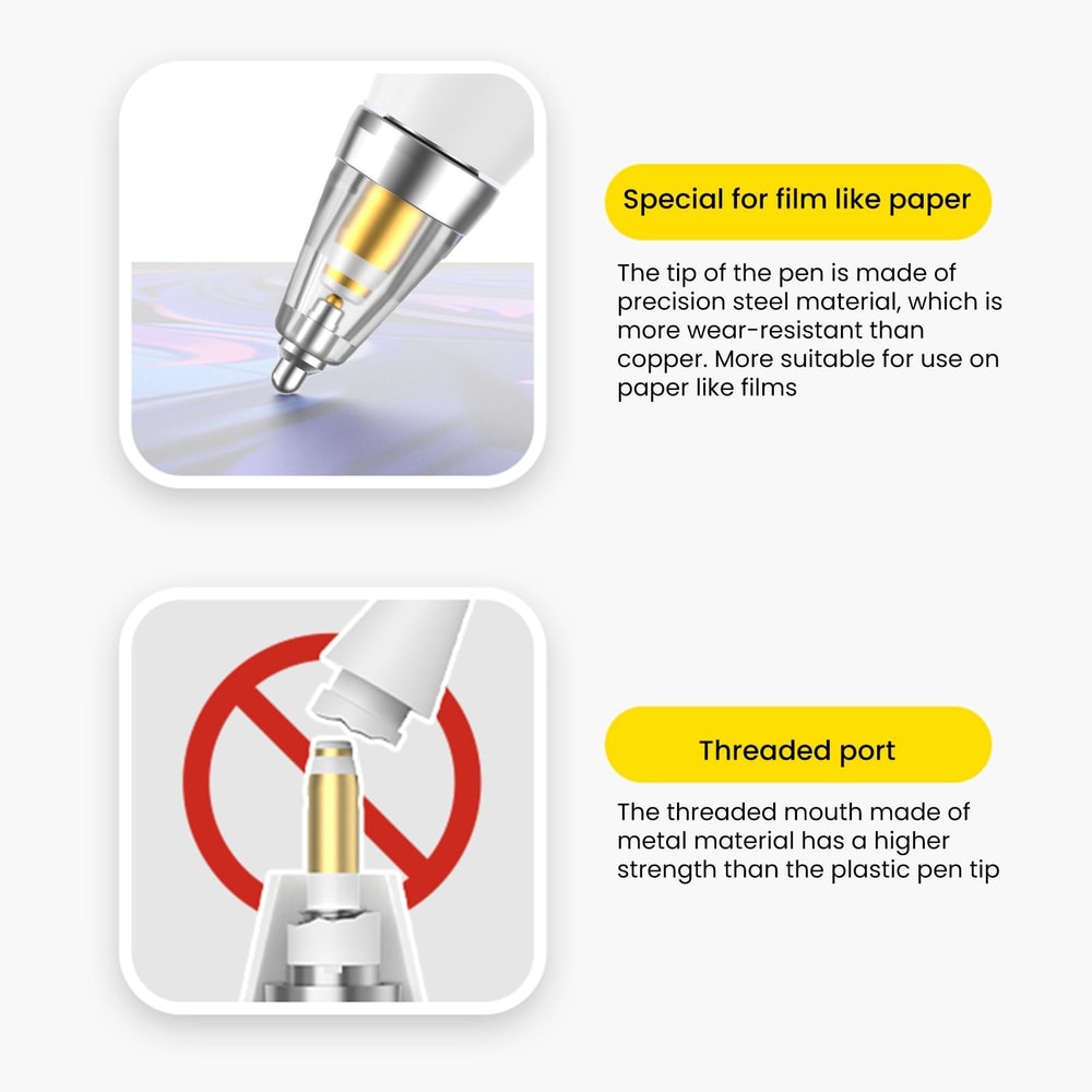 AhaStyle WG155 Metal Replacement Pen Tip for Apple Pencil Pro USB-C 2 1 Durable Stylus Upgrade