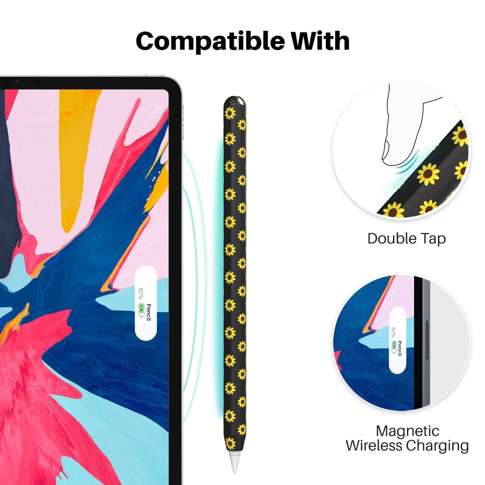 AhaStyle Silicone Protective Case for Apple Pencil Pro & 2 Lightweight Grip Cover