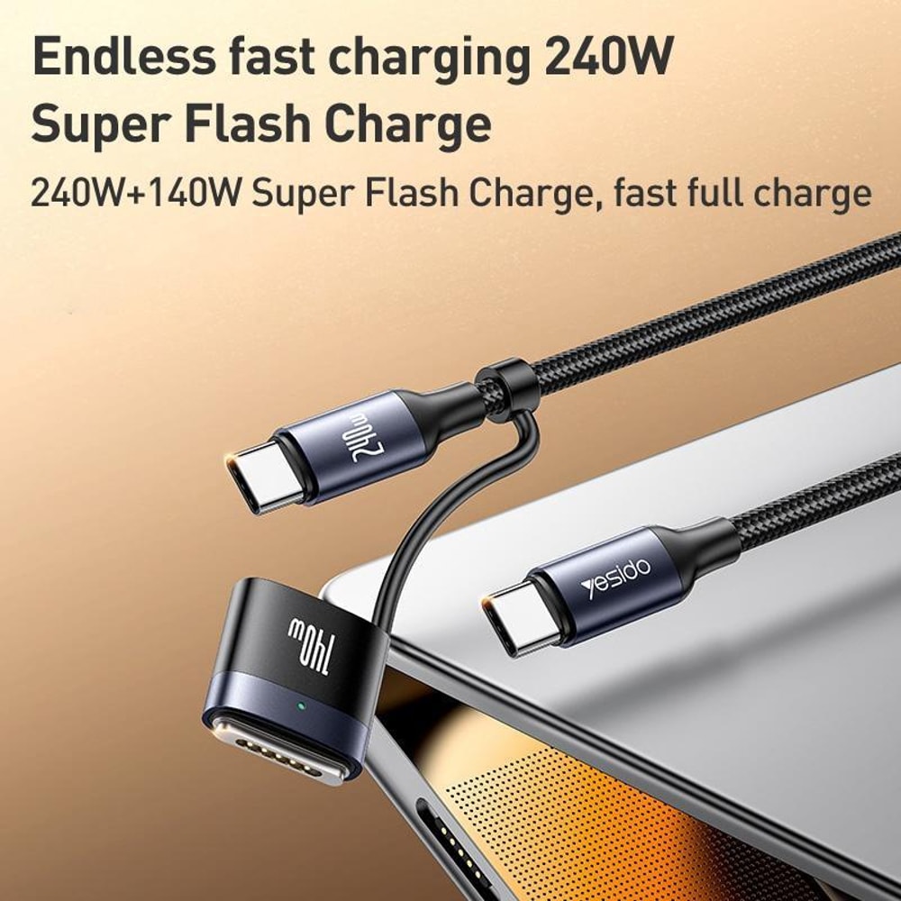 Type-C to Type-C & MagSafe Magnetic Fast Charging Cable