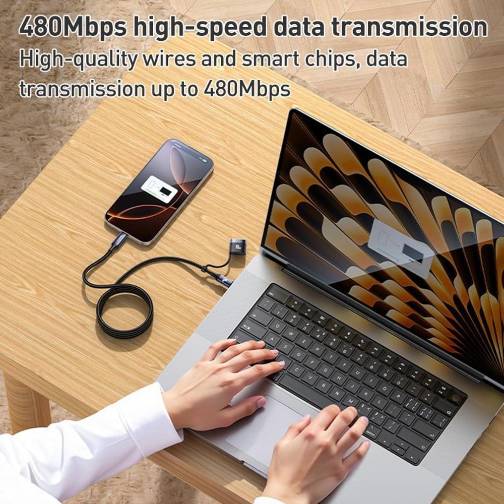 Type-C to Type-C & MagSafe Magnetic Fast Charging Cable