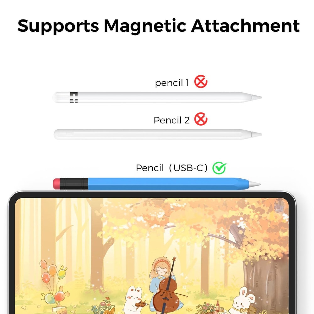 Silicone Apple Pencil USB-C Case Hexagonal Anti-Roll Protective Cover