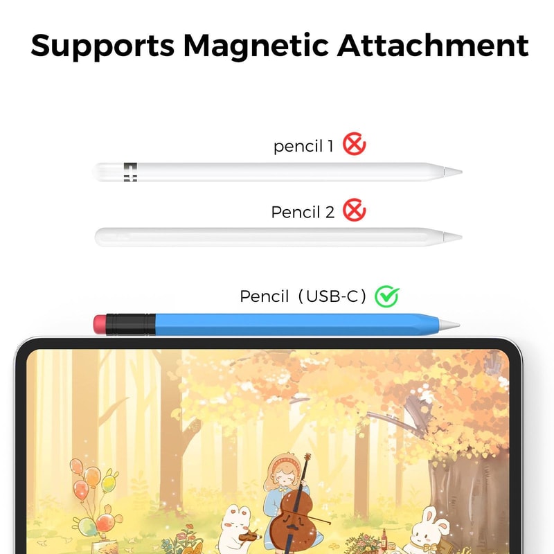 Silicone Apple Pencil USB-C Case Hexagonal Anti-Roll Protective Cover