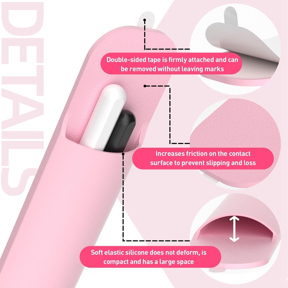 Silicone Stylus Pen Storage Case Universal Pen Holder Bag for Tablet Stylus, Portable Adhesive Organizer