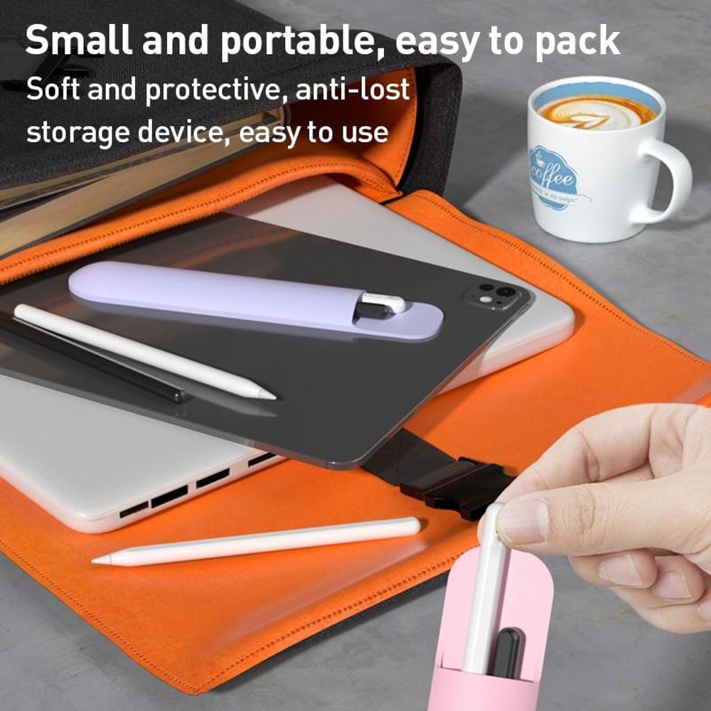 Silicone Stylus Pen Storage Case Universal Pen Holder Bag for Tablet Stylus, Portable Adhesive Organizer