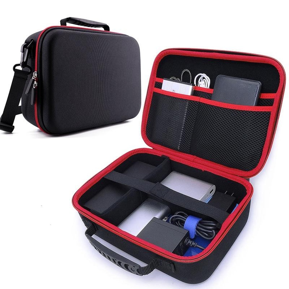 Large Capacity Waterproof Digital Storage Bag with Adjustable Dividers Travel Electronics Organizer Case