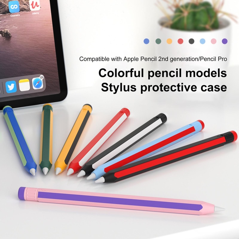 Colorful Silicone Protective Case for Apple Pencil & Pencil Pro Stylus Cover Shockproof Grip