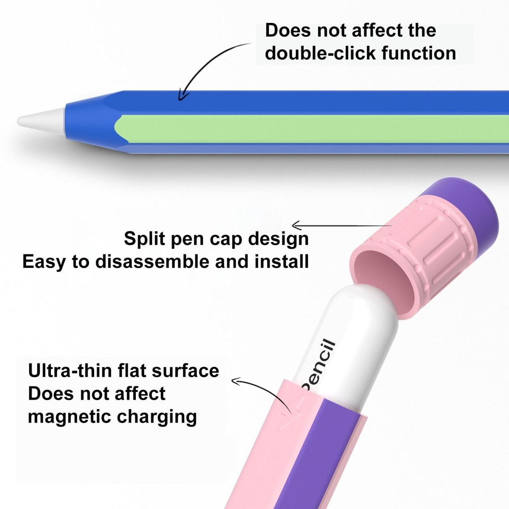 Colorful Silicone Protective Case for Apple Pencil & Pencil Pro Stylus Cover Shockproof Grip