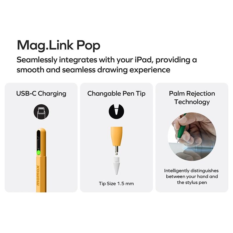 Mag Link Pop Rainbow Rechargeable Magnetic Stylus Pen USBC Capacitive Touch Pen 2