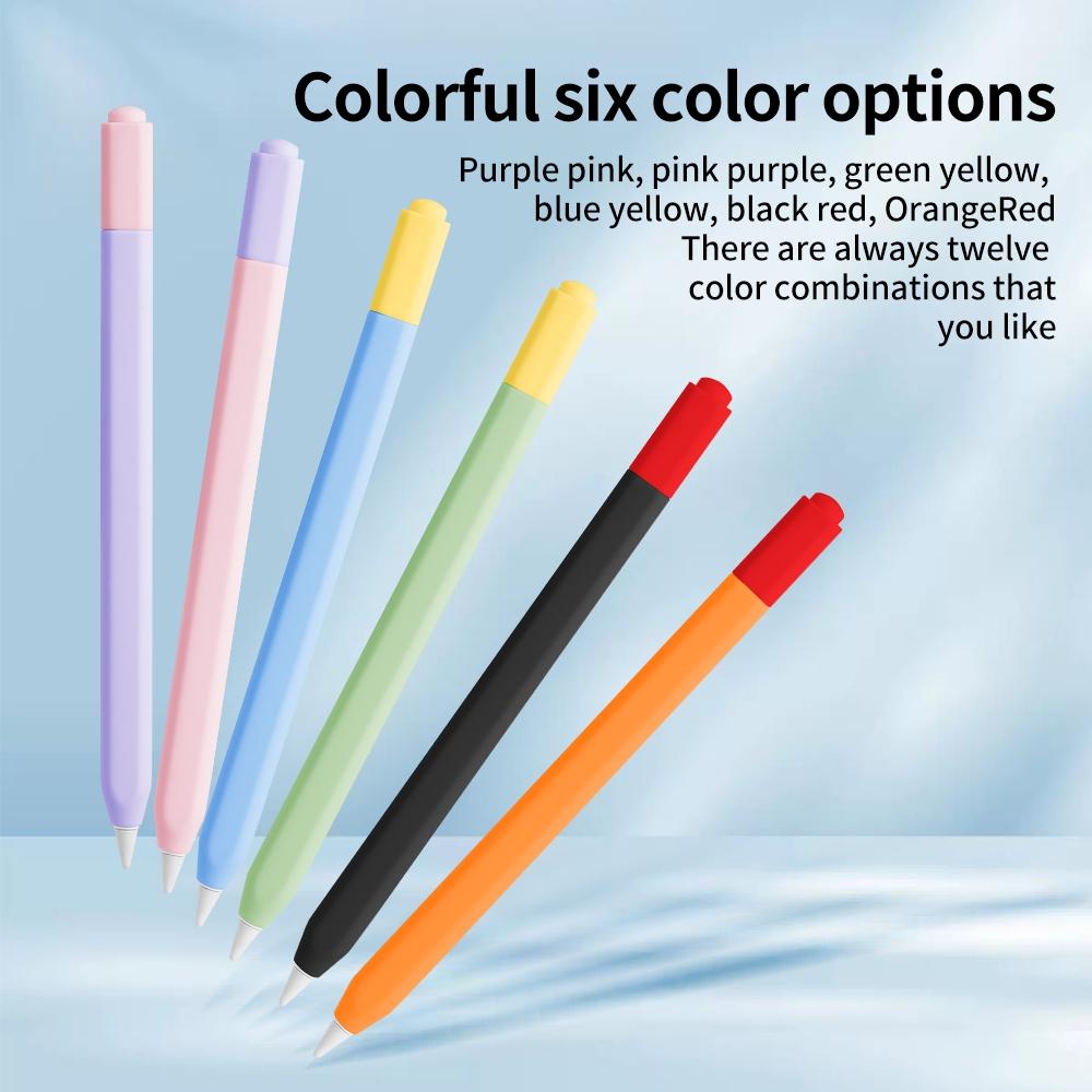 Apple Pencil USB-C Silicone Protective Case with Double Cap Grip Cover