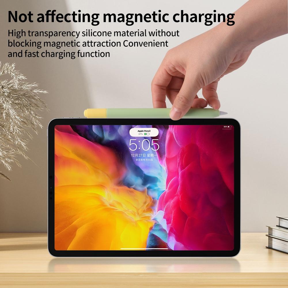 Apple Pencil USB-C Silicone Protective Case with Double Cap Grip Cover