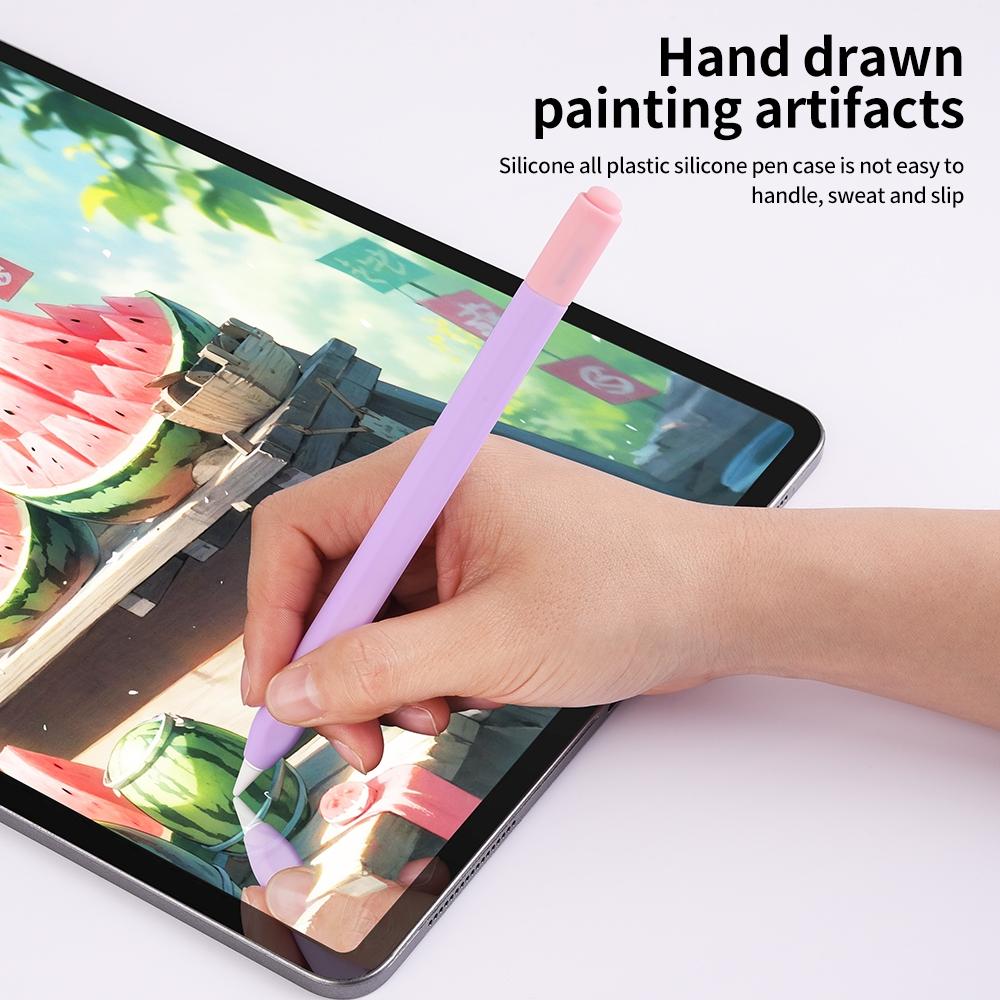 Apple Pencil USB-C Silicone Protective Case with Double Cap Grip Cover