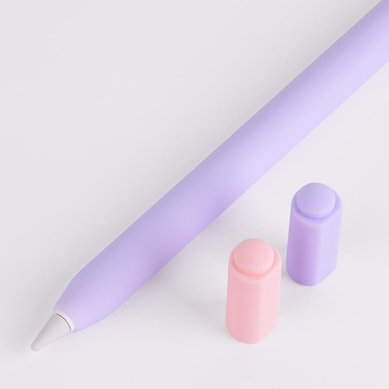 Apple Pencil USB-C Silicone Protective Case with Double Cap Grip Cover