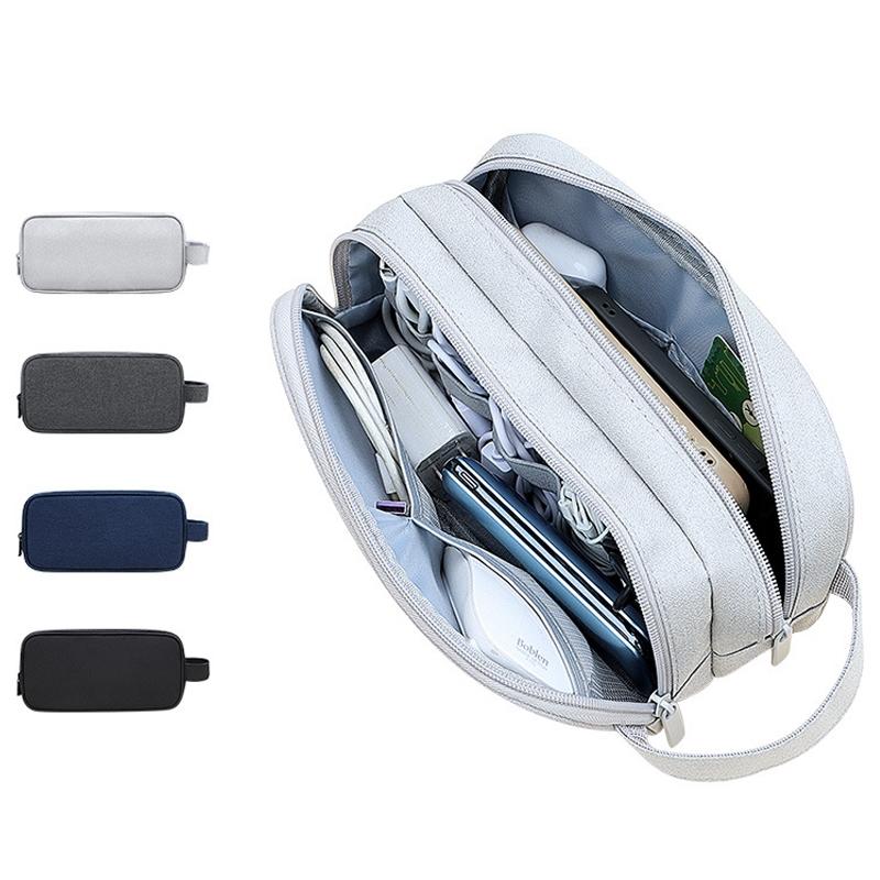 Double Layer Large Capacity Digital Accessories Storage Bag Travel Cable Organizer Pouch