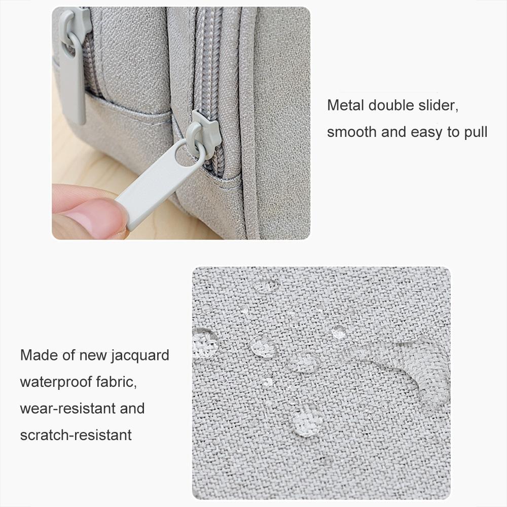 Double Layer Large Capacity Digital Accessories Storage Bag Travel Cable Organizer Pouch