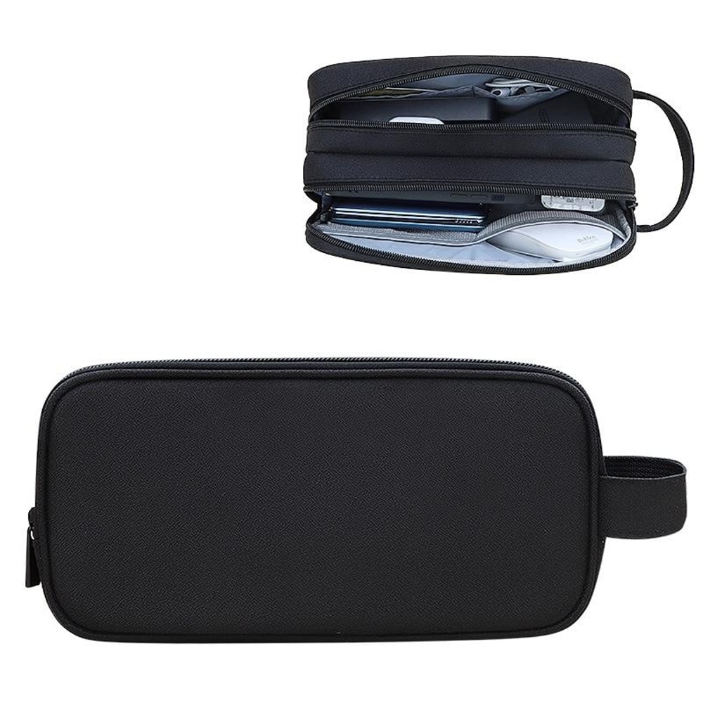 Double Layer Large Capacity Digital Accessories Storage Bag Travel Cable Organizer Pouch