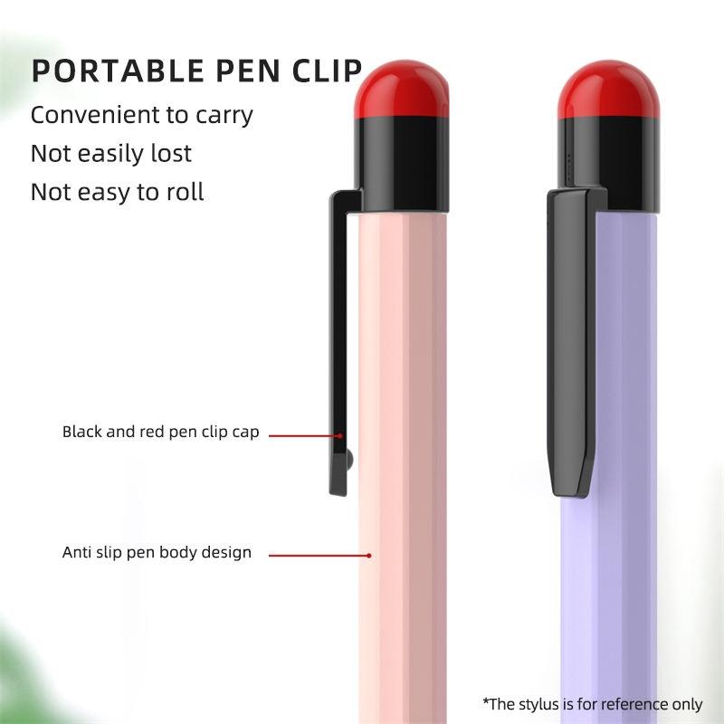 Apple Pencil Silicone Protective Case with Removable Pen Clip Anti-Slip Slim Stylus Cover Yellow