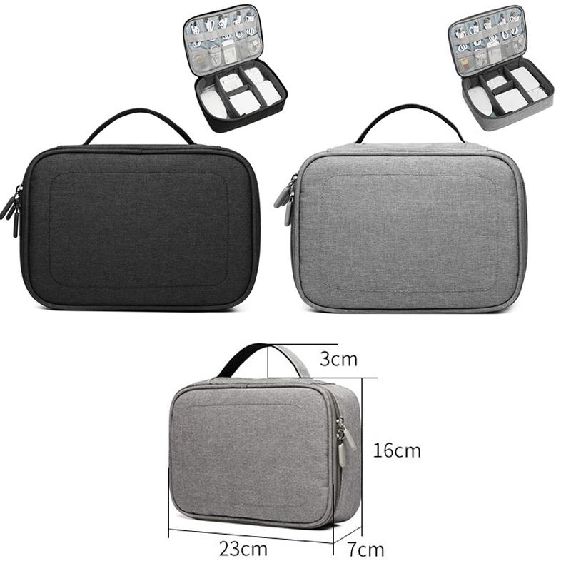 Portable Cable Storage Bag Electronics Organizer Hard Drive Protective Case