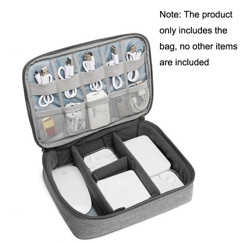 Portable Cable Storage Bag Electronics Organizer Hard Drive Protective Case