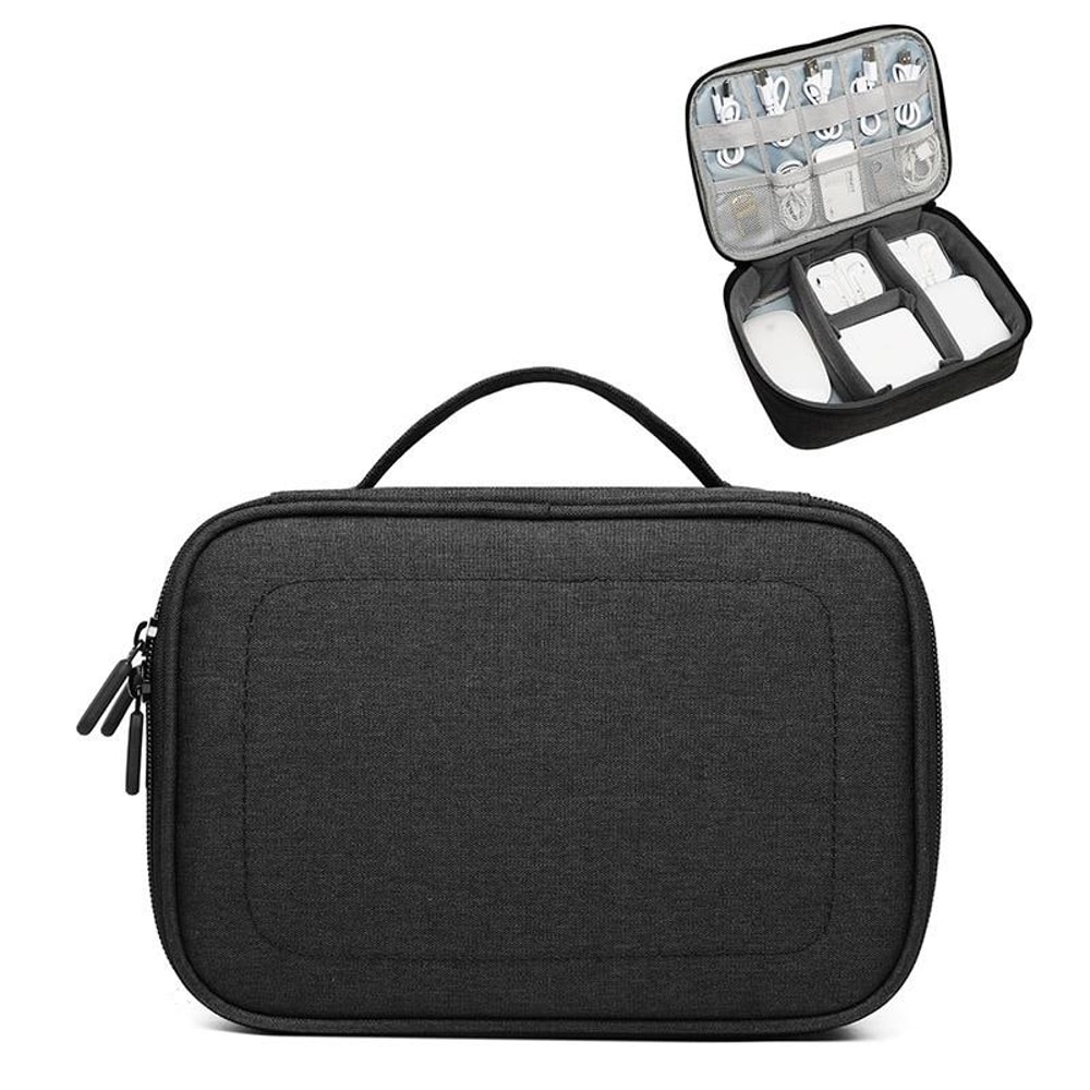 Portable Cable Storage Bag Electronics Organizer Hard Drive Protective Case