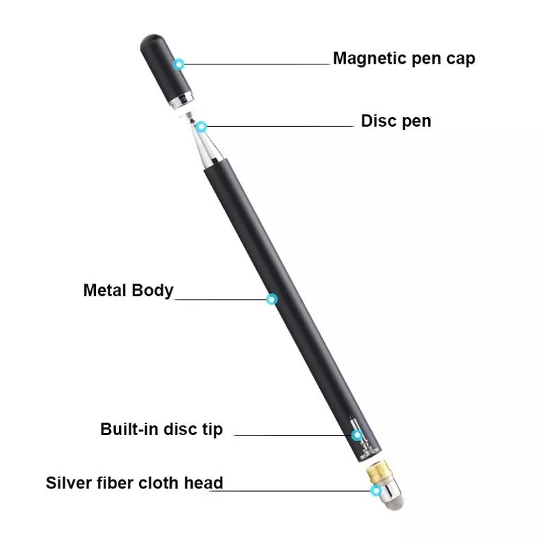 Precision Stylus Pen for Touch Screens with Magnetic Cap & Disc Tip