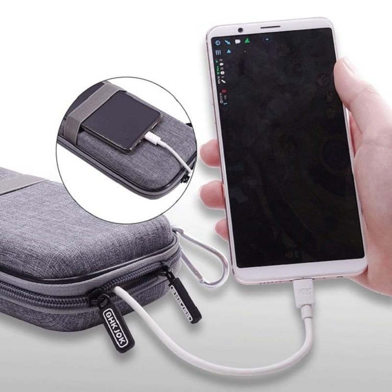 EVA Storage Bag for Power Bank & Data Cables | Waterproof Cable Organizer Case with Handle