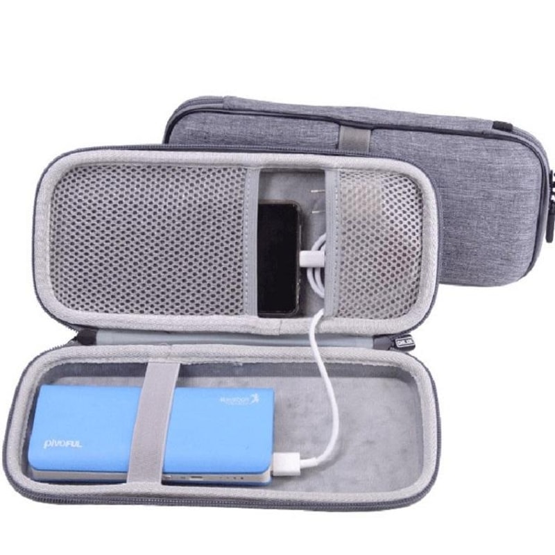 EVA Storage Bag for Power Bank & Data Cables | Waterproof Cable Organizer Case with Handle
