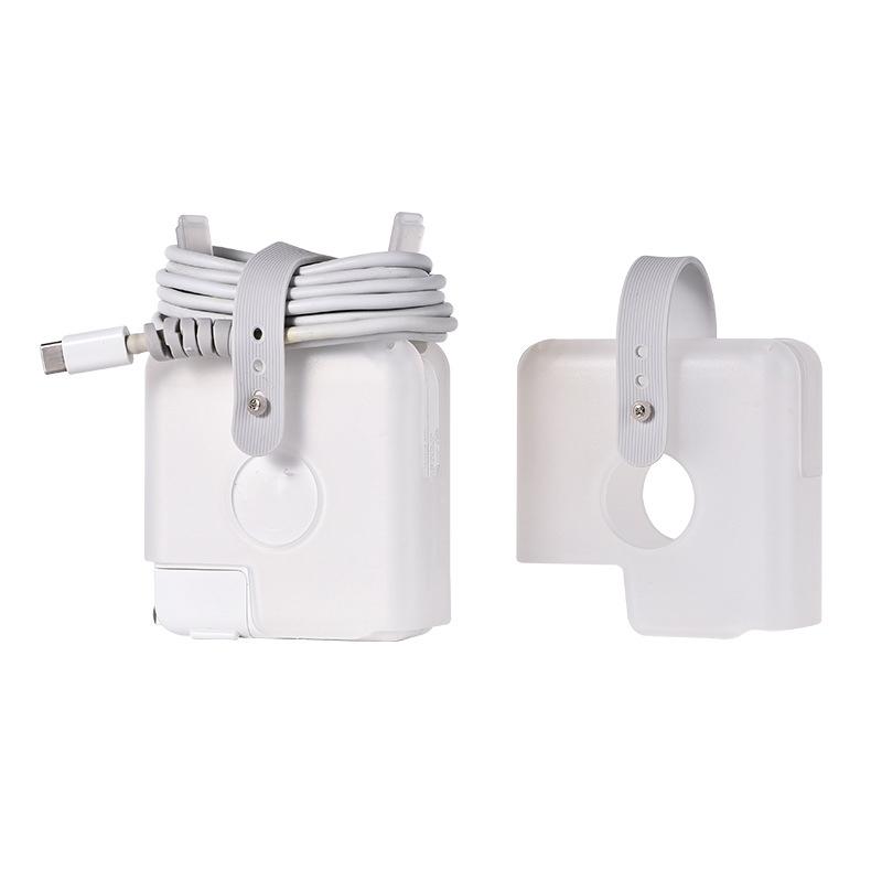 Charger Protective Case for MacBook & iPhone Cable Organizer Storage Box (White)