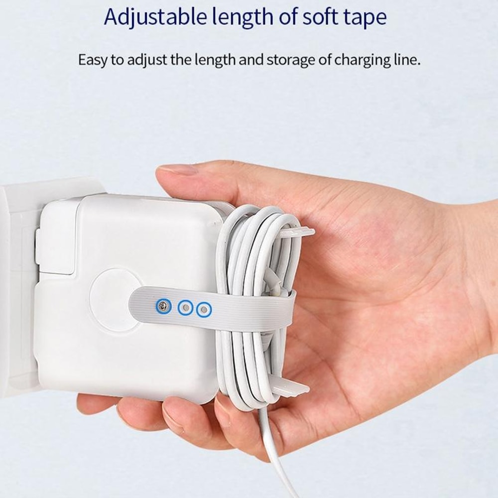 Charger Protective Case for MacBook & iPhone Cable Organizer Storage Box (White)