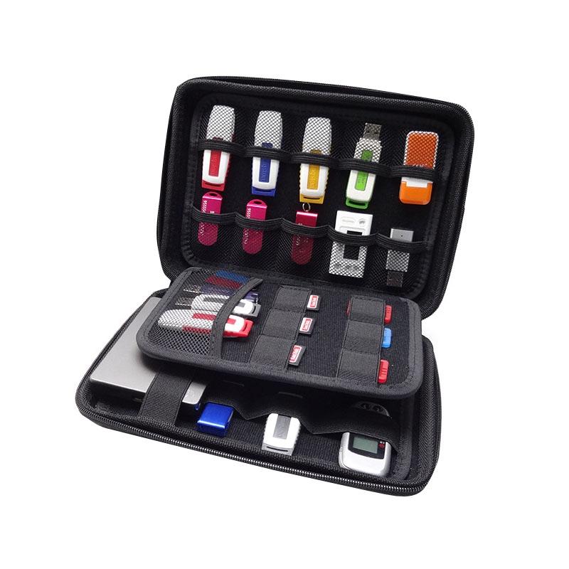 Large Capacity EVA Electronic Accessories Storage Bag Carbon Fiber Hard Shell Organizer Case