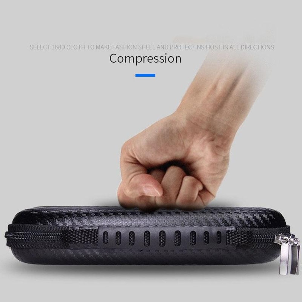 Large Capacity EVA Electronic Accessories Storage Bag Carbon Fiber Hard Shell Organizer Case